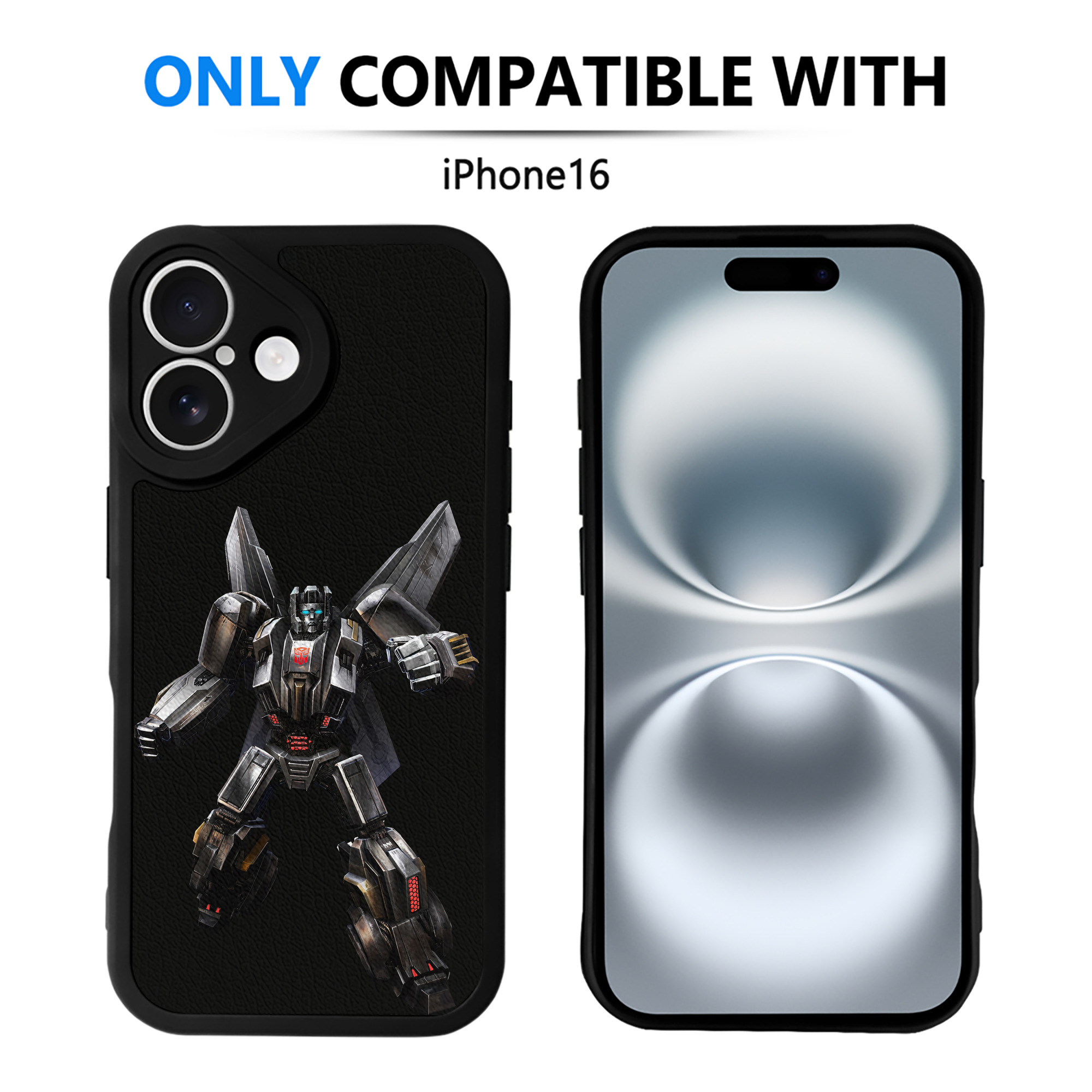 （画像用） Transformers トランスフォーマー 【iPhone 16シリーズ対応】シリコンスマホケース（レザー調） 材質：シリコン